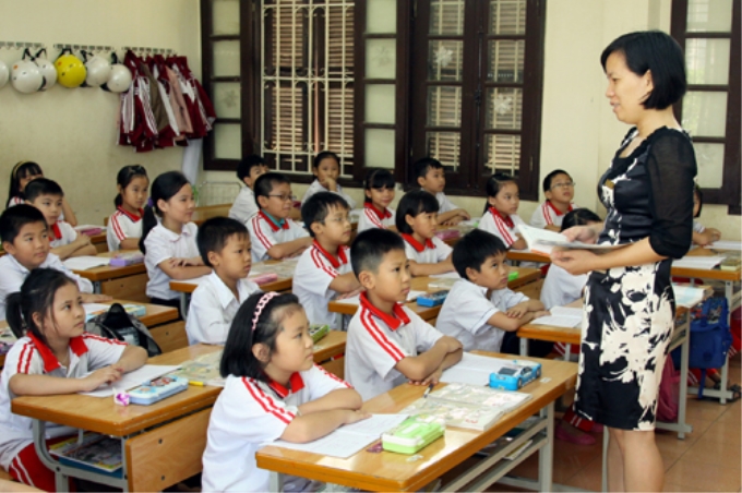 Một giờ học tại Trường Tiểu học Nam Trung Yên (quận Cầu Giấy, Hà Nội). Ảnh: Thái Hiền